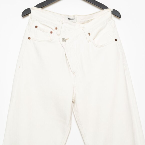 Agolde Criss Cross Upsized Organic Cotton Jean in Paste Off White Ivory - XS 24 - Picture 6 of 16